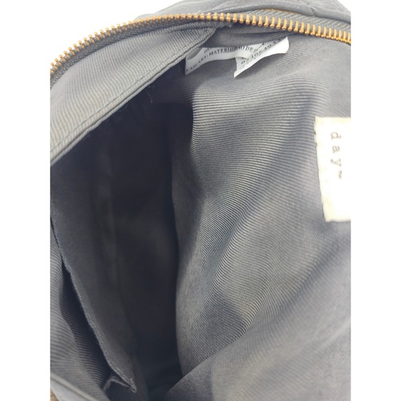 A New Day Gray Mini Backpack Crossbody Faux Leather Gold Hardware - Picture 8 of 9